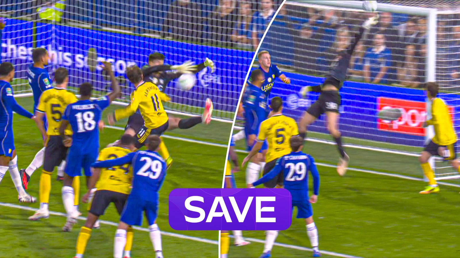 Brilliant double save! Penders shows off quick reflexes to deny Leeds
