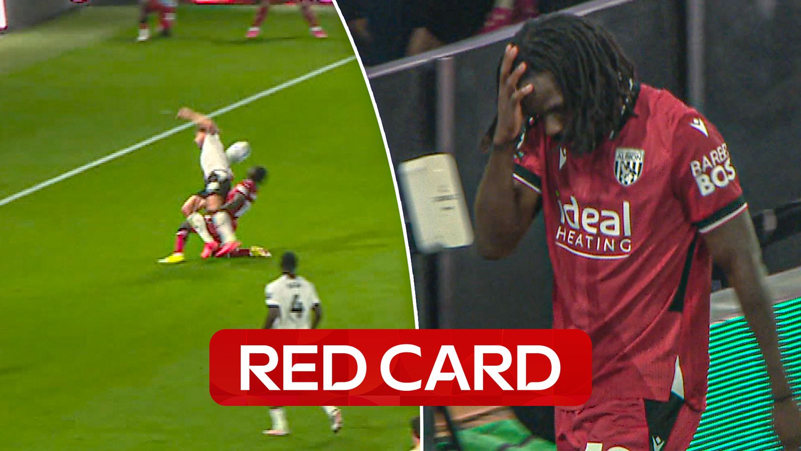Sent off on debut! Pereira sees red as West Brom go down to ten